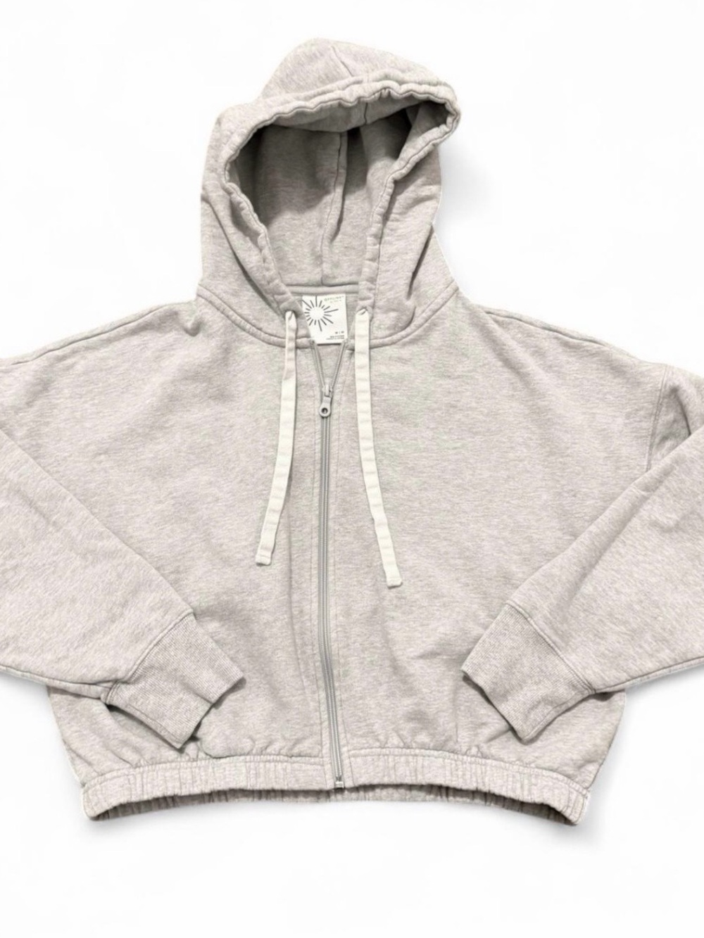 Aerie offline heather grey cropped full-zip hoodie